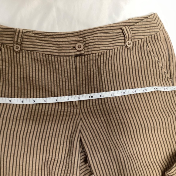 Tweeds Seersucker cotton brown stripe Capris with front and back pockets size 10 - Picture 4 of 16
